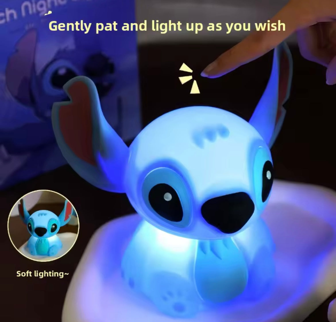 Lámpara de Stitch para Bebés 💙💞  Luz Protección Ocular, Decora y Enamora al Instante ✨👶