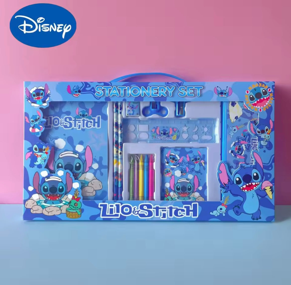 🎒✨💙🌺 Pack Escolar Stitch & Angel 🧸⭐ — Todo lo que tu peque necesita para volver al cole con estilo 🏫💕🎉